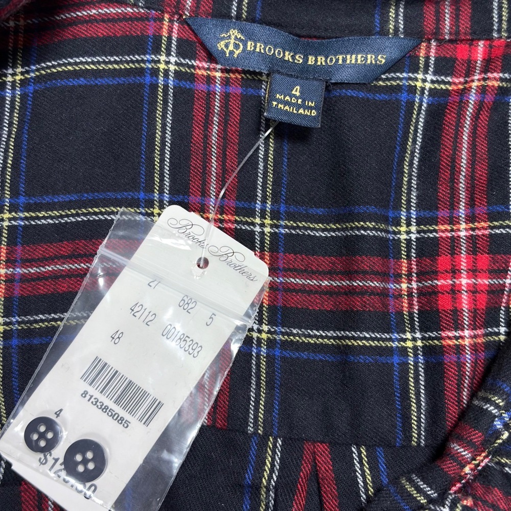 NWT Brooks Brothers Red Plaid Shirt Dress Belted Flannel Heritage Classic Sz 4 - Picture 8 of 12